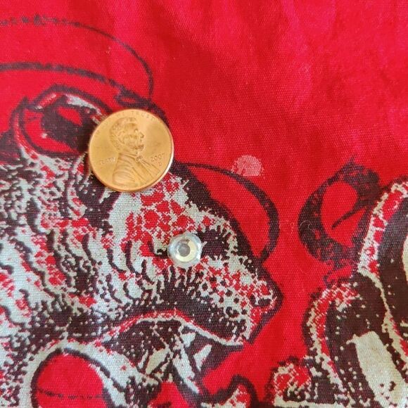 MZ USA embellished cuffed button front shirt sz M - Picture 8 of 8